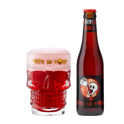 TETE DE MORT RED 24X33CL