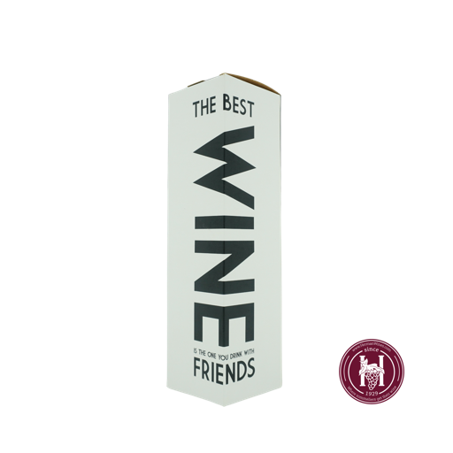 Kokerdoos geschenkverpakking Best Wine you drink with friends voor 1-fles